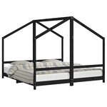 vidaXL Cadre de lit pour enfants noir 2x(90x190) cm bois de pin massif