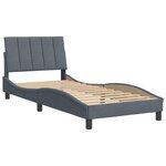 vidaXL Cadre de lit avec tête de lit Gris foncé 90x190 cm Velours