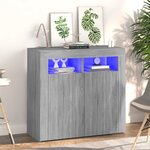 vidaXL Buffet avec lumières LED sonoma gris 80x35x75 cm