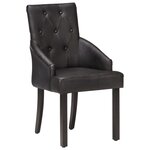 vidaXL Chaises à manger lot de 6 noir cuir de chèvre véritable