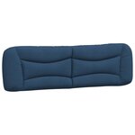vidaXL Coussin de tête de lit bleu 180 cm tissu