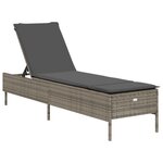 vidaXL Ensemble de chaises longues avec coussins 3 Pièces gris poly rotin