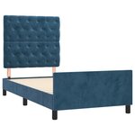 vidaXL Cadre de lit avec tête de lit Bleu foncé 80x200 cm Velours
