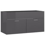 vidaXL Armoire d'évier avec lavabo intégré Gris brillant Aggloméré