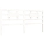 vidaXL Cadre de lit avec tête de lit blanc Super King Size bois massif
