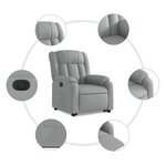vidaXL Fauteuil inclinable électrique gris clair tissu