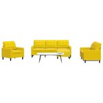 vidaXL Ensemble de canapés 4 Pièces avec coussins Jaune Velours