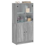 vidaXL Buffet haut avec portes gris sonoma 68x37x142cm bois ingénierie