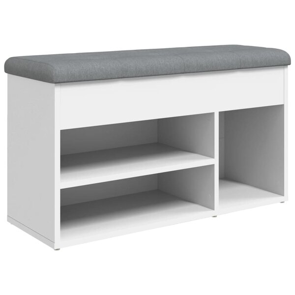vidaXL Banc à chaussures blanc 82x32x45 5 cm bois d'ingénierie