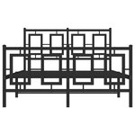 vidaXL Cadre de lit métal avec tête de lit/pied de lit noir 120x190 cm
