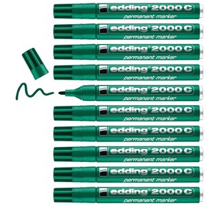 Marqueur Permanent 2000C Corps Alu Vert pointe Ronde 1 5-3 mm x 10 EDDING
