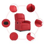 vidaXL Fauteuil inclinable électrique rouge similicuir