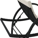 vidaXL Chaise longue avec coussin noir 60x199x42 cm résine tressée