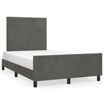 vidaXL Cadre de lit avec tête de lit gris foncé 120x190 cm velours