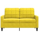vidaXL Canapé à 2 places Jaune 120 cm Velours