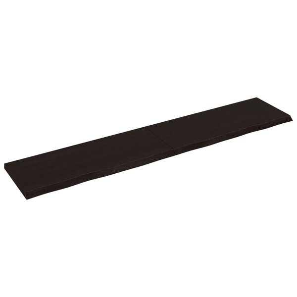 vidaXL Dessus de table marron foncé bois chêne massif traité