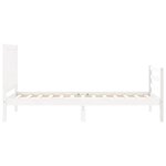 vidaXL Cadre de lit avec tête de lit blanc simple bois massif