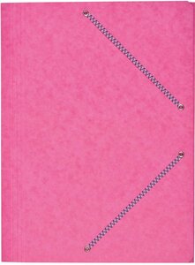 Chemise Carte Lustée 24 x 32 cm à rabats avec élastique Rose COUTAL