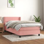 vidaXL Sommier à lattes de lit et matelas Rose 80x200 cm Velours