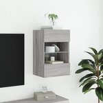 vidaXL Meuble TV mural avec lumières LED sonoma gris 40x30x60 5 cm