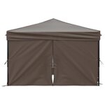 vidaXL Tente de réception pliable avec parois Taupe 3x3 m