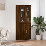 vidaXL Buffet haut Chêne marron 69 5x34x180 cm Bois d'ingénierie