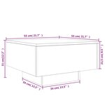 vidaXL Table basse avec lumières LED chêne fumé 55x55x31 cm