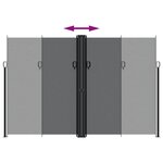 vidaXL Auvent latéral rétractable Noir 220x1200 cm