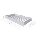 Tiroir à roulettes rangement ou lit - gris pour lit 120 x 190 cm