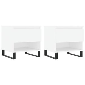 vidaXL Tables basses 2 Pièces blanc 50x46x50 cm bois d'ingénierie