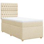vidaXL Sommier à lattes de lit avec matelas Crème 100x200 cm Tissu