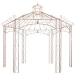 vidaXL Pavillon de jardin Marron antique 4 m Fer