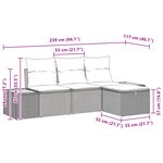 vidaXL Ensemble de 4 Canapés de Jardin avec Coussins Noir Poly Rotin