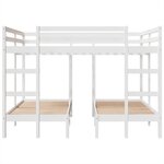 vidaXL Lit superposé triple blanc 140x200/70x140 cm bois de pin massif