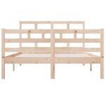 vidaXL Cadre de lit 135x190 cm Double Bois massif