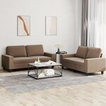 vidaXL Ensemble de canapés 2 Pièces marron tissu