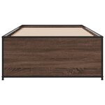 vidaXL Cadre de lit chêne marron 90x200 cm bois d'ingénierie et métal