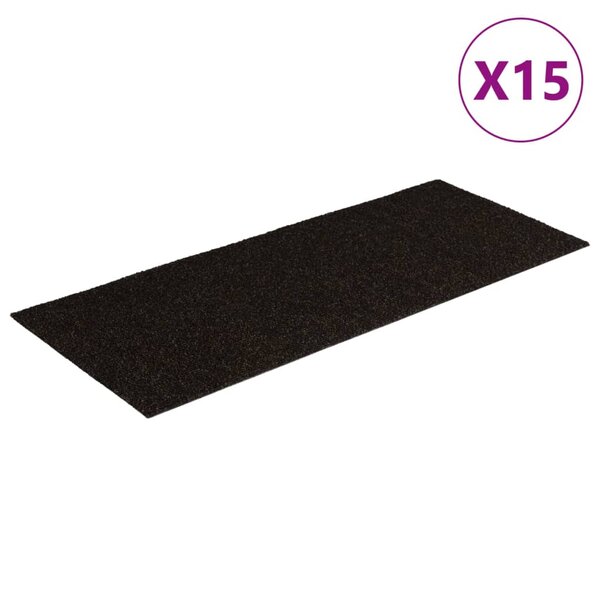 vidaXL Tapis d'escalier autocollants Rectangulaire 15 Pièces 60x25 cm