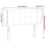 vidaXL Tête de lit avec oreilles Gris foncé 93x23x78/88 cm Tissu