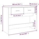 vidaXL Table console Gris béton 100x39x75 cm Bois d'ingénierie