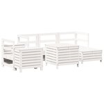 vidaXL Salon de jardin 7 Pièces blanc bois de pin massif