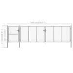 Vidaxl portillon acier 500 x 125 cm argenté