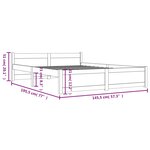 vidaXL Cadre de lit Bois massif 140x190 cm