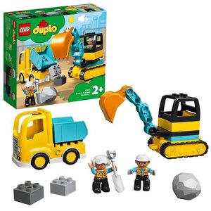 Lego 10931 duplo le camion et la pelleteuse engin de chantier jouet pour les enfants de 2 ans et +