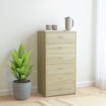 vidaXL Buffet avec 6 tiroirs Chêne sonoma 50x34x96cm Bois d'ingénierie