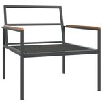 vidaXL Salon de jardin avec coussins 3 Pièces anthracite acier