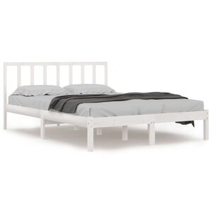 vidaXL Cadre de lit Blanc Bois de pin massif 120x190 cm Petit double