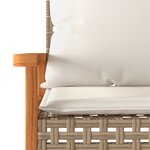vidaXL Ensemble de bistro et coussins 3 Pièces mélange beige rotin acacia