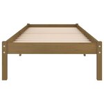 vidaXL Cadre de lit Marron miel Bois de pin massif 100x200 cm