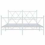 vidaXL Cadre de lit métal avec tête de lit/pied de lit blanc 137x190cm